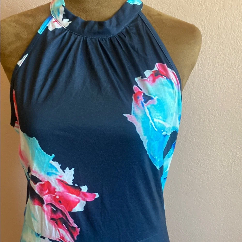 STYLEWORD Floral Halter Neck Maxi Dress - Blue and Pink - Picture 3 of 11